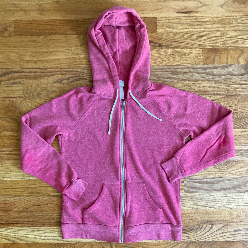 Alternative Apparel Pink Zip Hoodie